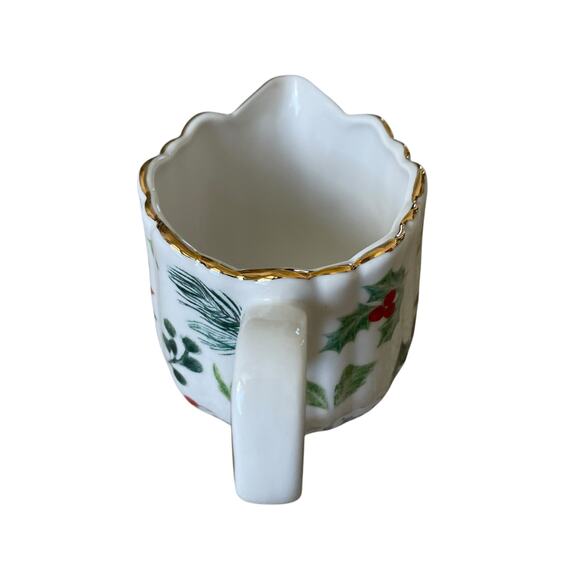 Grace Teaware Christmas Holly Poinsettia Porcelain Sugar & Creamer Set New - Picture 12 of 16